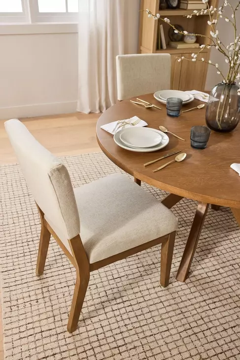 Millwork Cream Performance Fabric Upholstered Dining Chair Set of 2