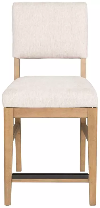 Millwork Off White Performance Fabric Upholstered Counter Height Chair Set of 2