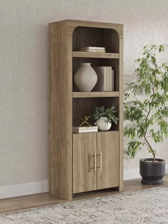 Dovander Warm Brown 2 Door Display Cabinet