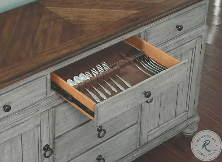 Plymouth Distressed Graywash Counter Height Dining Room Set