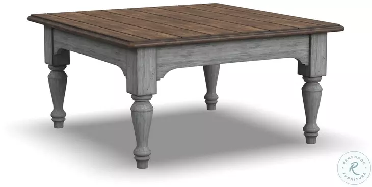 Plymouth Distressed Gray Wash Square Cocktail Table