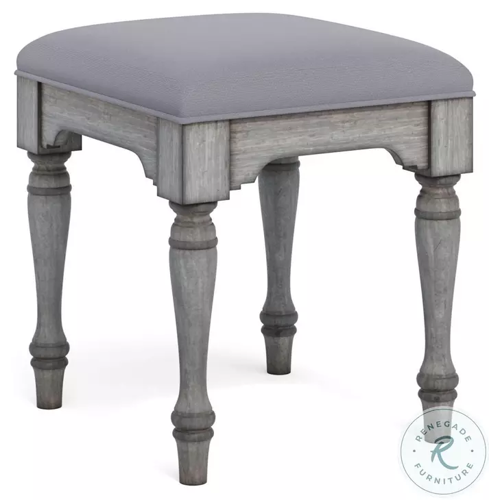 Plymouth Distressed Gray Wash Ottoman Set of 2
