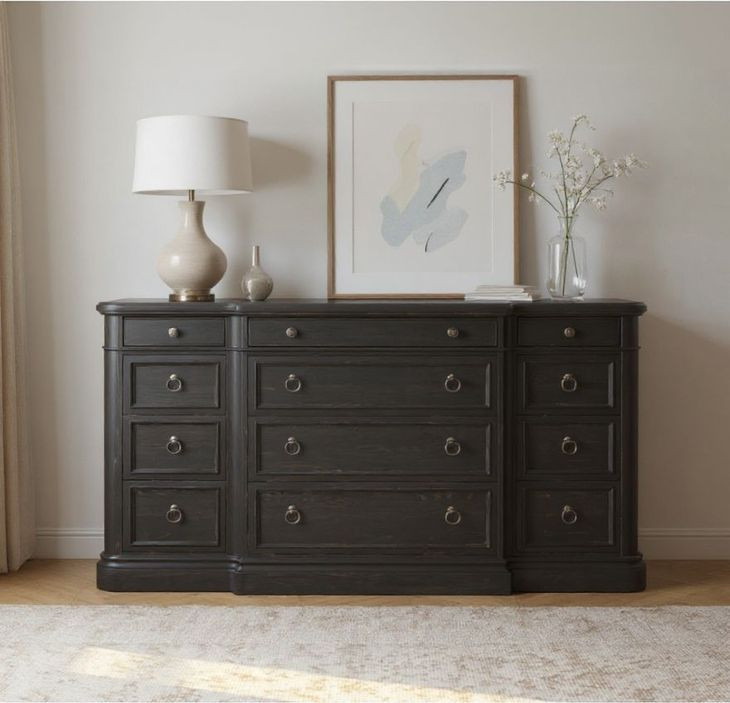 Atrium Black 12 Drawer Dresser
