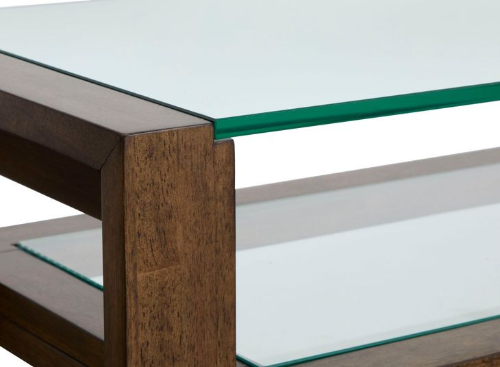 Sebastian Cinnamon Rectangular Glass Top Sofa Table