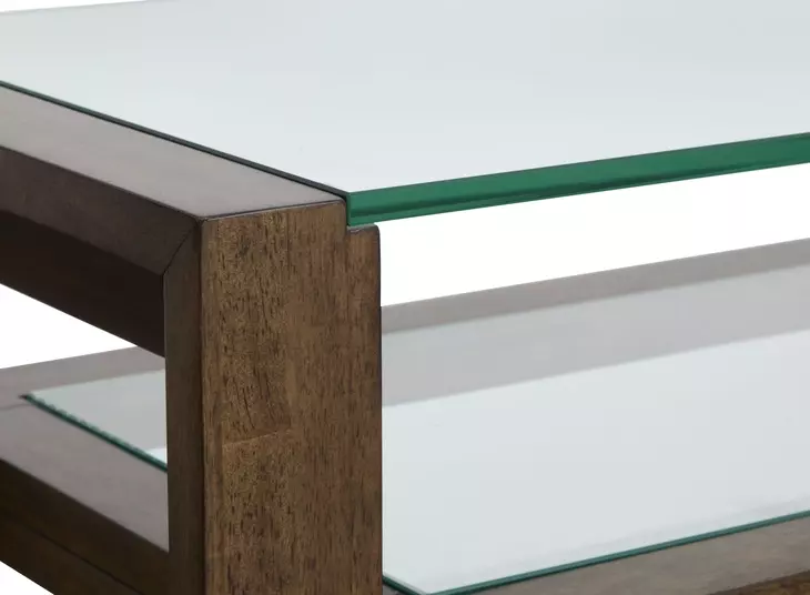 Sebastian Cinnamon Rectangular Glass Top Sofa Table