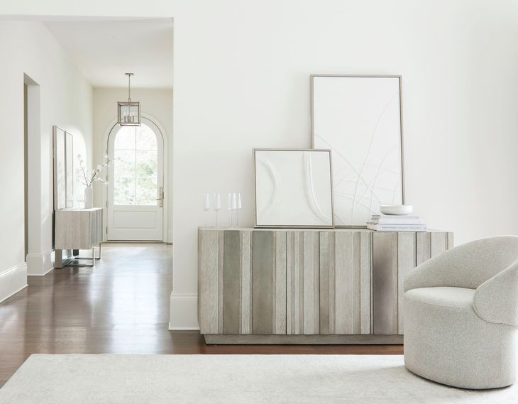 Tempo Beige Performance Fabric Barrel Arm Chair