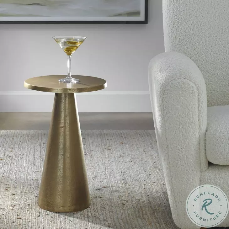 W23024 Antique Brass Accent Table