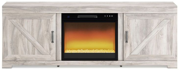 Bellaby Whitewash 63" TV Stand with Electric Fireplace