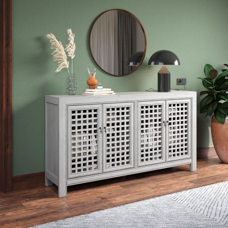 Rio Gray 4 Door Accent Cabinet