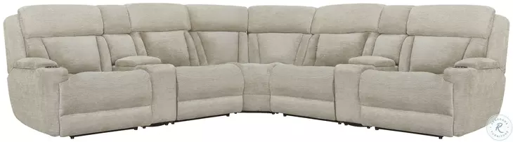 Duncan Lucky Fawn Performance Fabric 7 Piece Modular Power Reclining Sectional