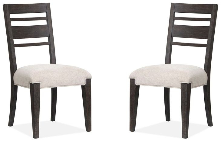 Foxrun Hollow Cream Upholstered Ladder Back Side Chair Set of 2