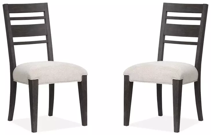 Foxrun Hollow Cream Upholstered Ladder Back Side Chair Set of 2