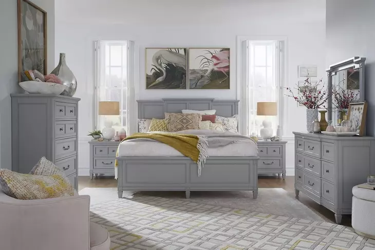 Glenbrook Pebble 9 Drawer Dresser with Rectangular Mirror