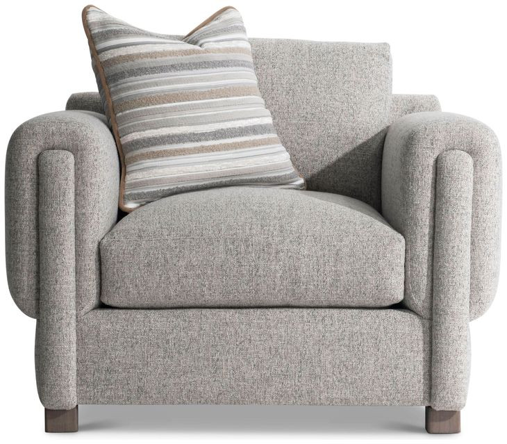 Tori Gray Upholstered Lounge Chair with Pillow