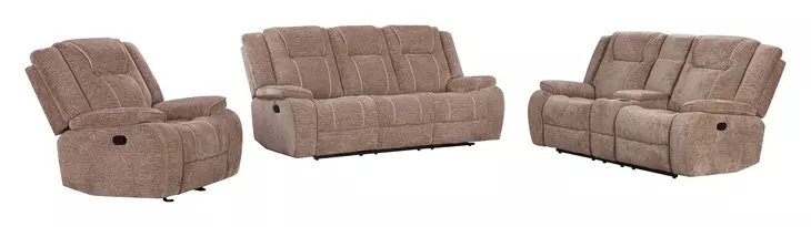 Bruno Plush Tobacco Reclining Living Room Set
