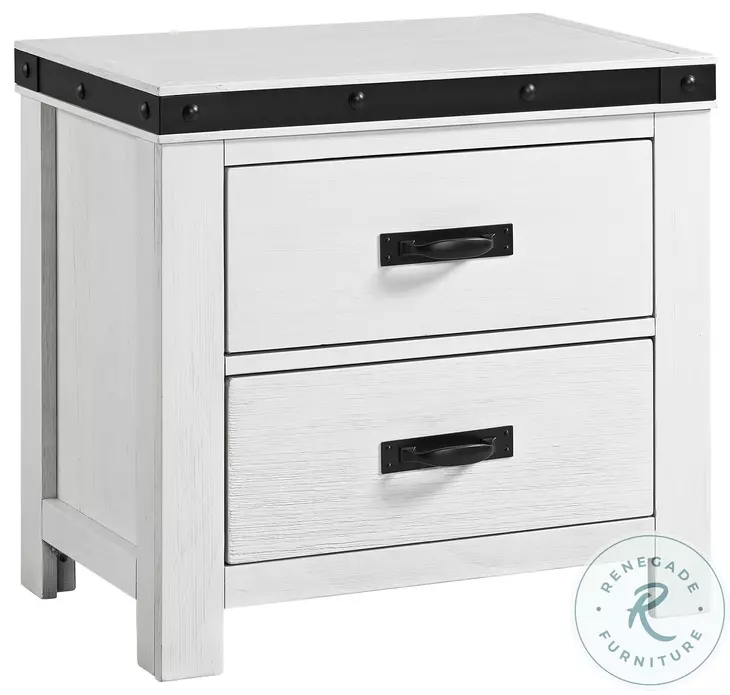Montauk Modern White 2 Drawer Youth Nightstand