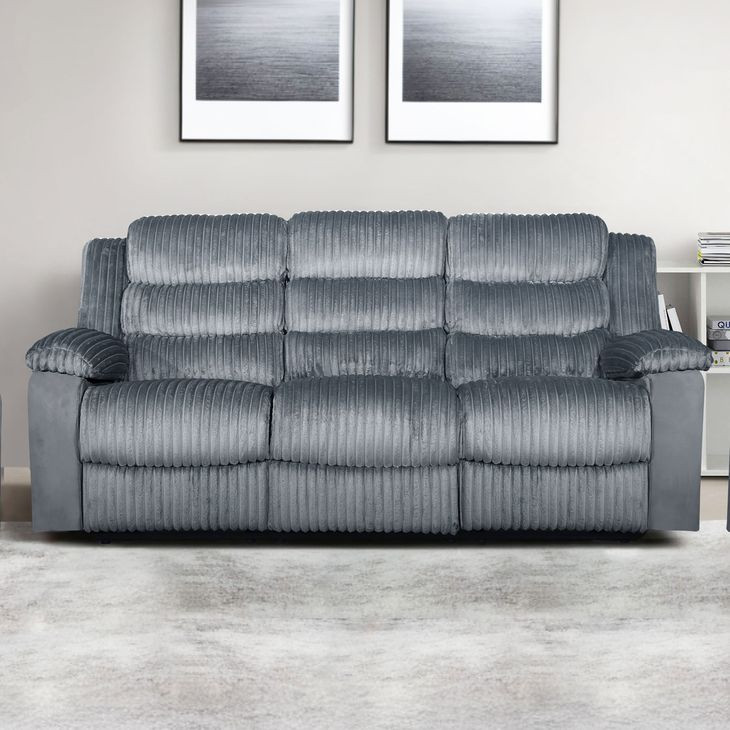 Willow Gray 86" Sofa with Dual Recliner