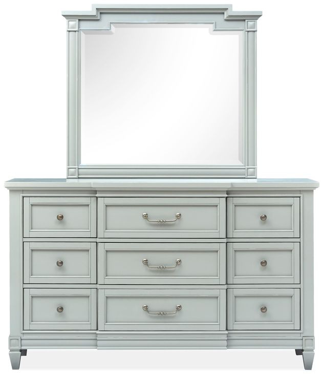 Glenbrook Pebble 9 Drawer Dresser with Rectangular Mirror