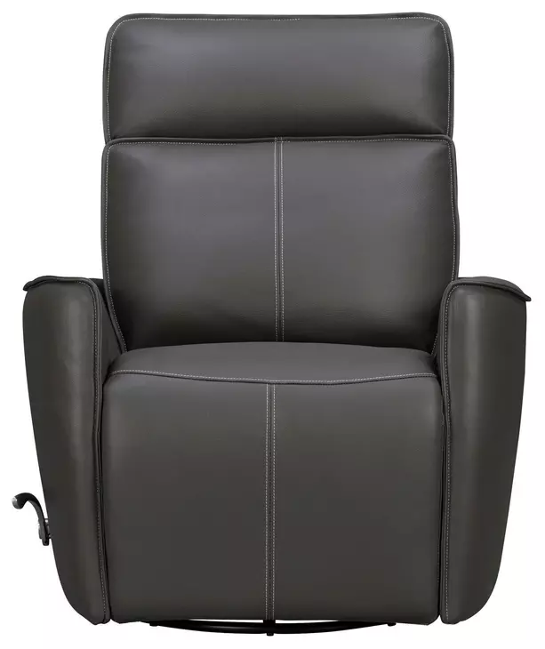 Rovelle Abby Dark Gray Leather Manual Swivel Glider Recliner