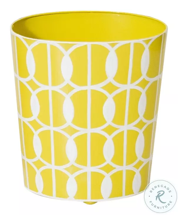 Wbsunshine Yellow And Cream Wastbasket