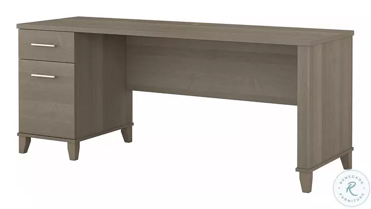 Somerset Ash Gray 72" Office Home Office Set with Drawers