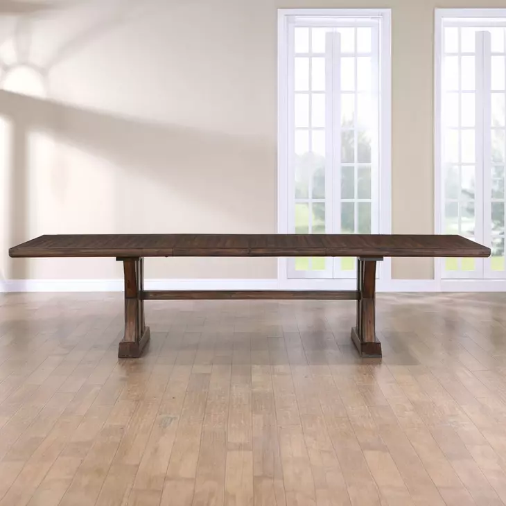 Auburn Brown 126" Extendable Rectangular Dining Table