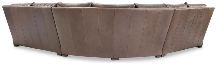 Keirnan Brown Leather 3 Piece Modular Sectional with Pillows