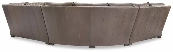 Keirnan Brown Leather 3 Piece Modular Sectional with Pillows