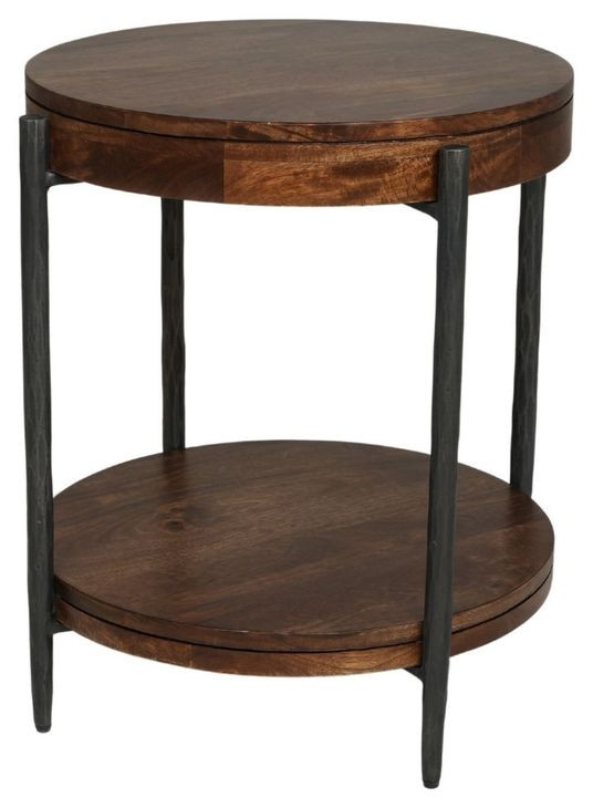 Bengal Hickory Brown Round Side Table