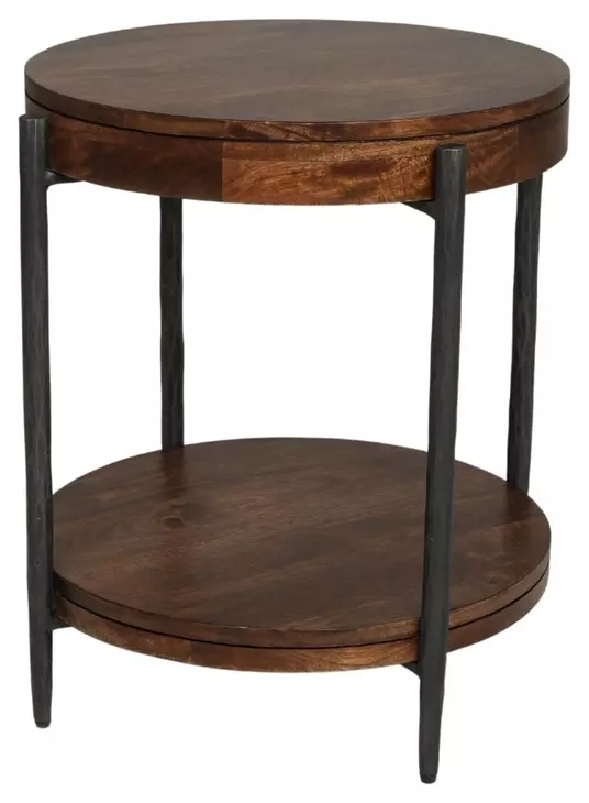 Savara Hickory Brown Round Occasional Table Set