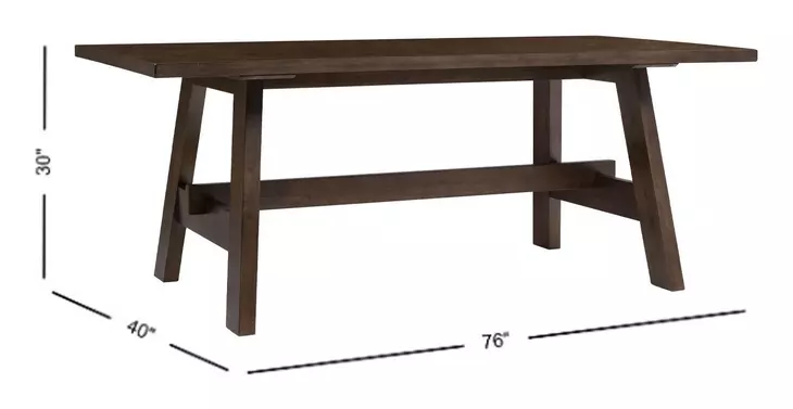 West End Saddle Brown 76" Rectangular Lodge Dining Table