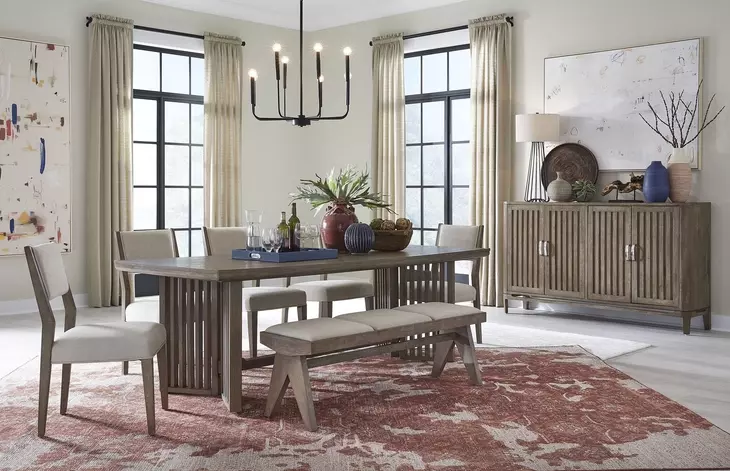 Kavanaugh Weathered Kona Brown Rectangular Trestle Dining Table