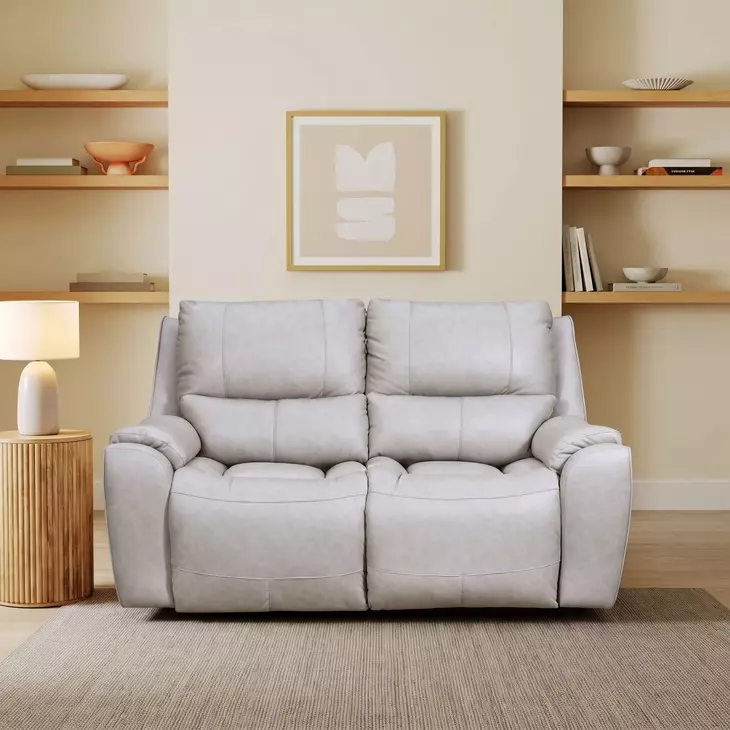 Westchester Platinum 67" Double Power Reclining Loveseat with Power Headrest and USB Charging