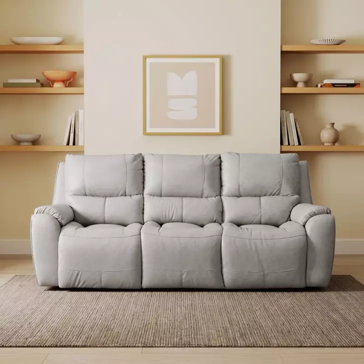 Westchester Platinum 92" Double Power Reclining Sofa with Power Headrest and USB Charging