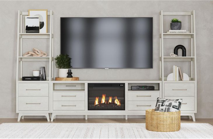 Clare Almond 71" TV Stand with Fireplace Insert