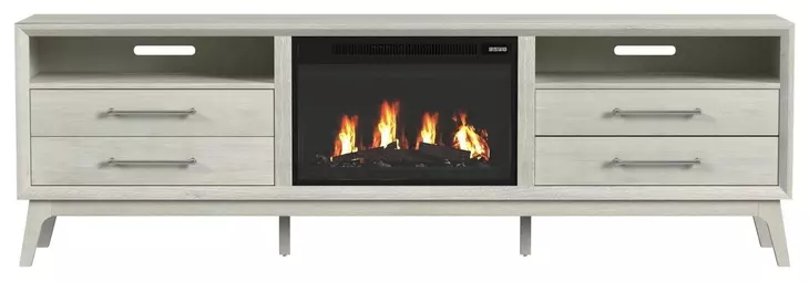 Clare Almond 82" TV Stand with Fireplace Insert