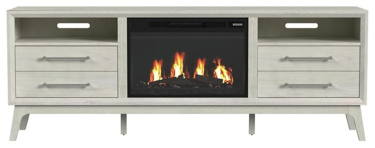 Clare Almond 71" TV Stand with Fireplace Insert