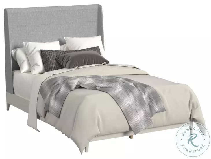 Clare Grey And Almond Queen Upholstered Panel Bed