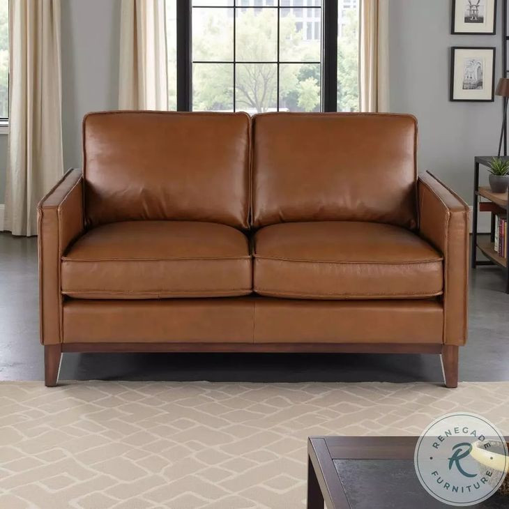 Weston Highland Saddle Leather 59" Loveseat