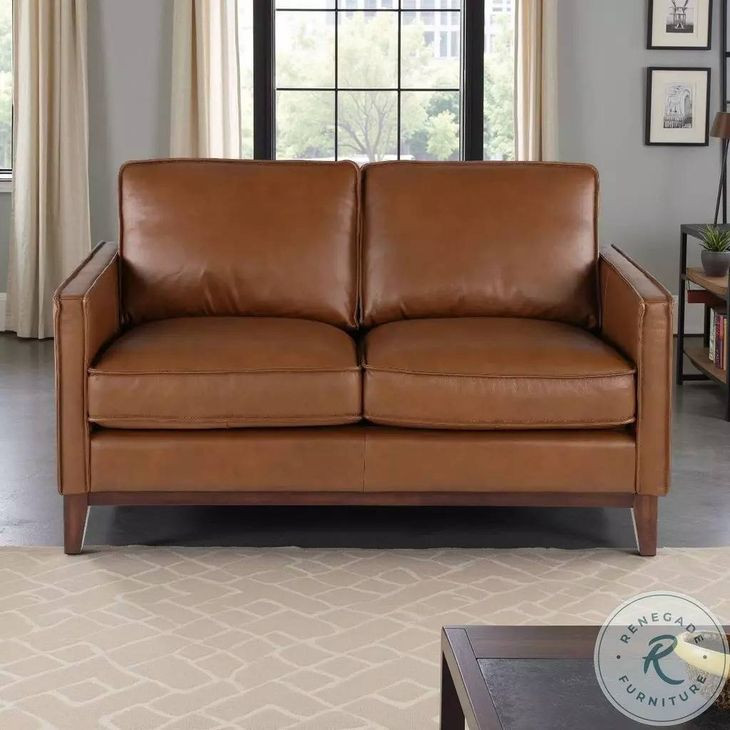 Weston Highland Saddle Leather 59" Loveseat