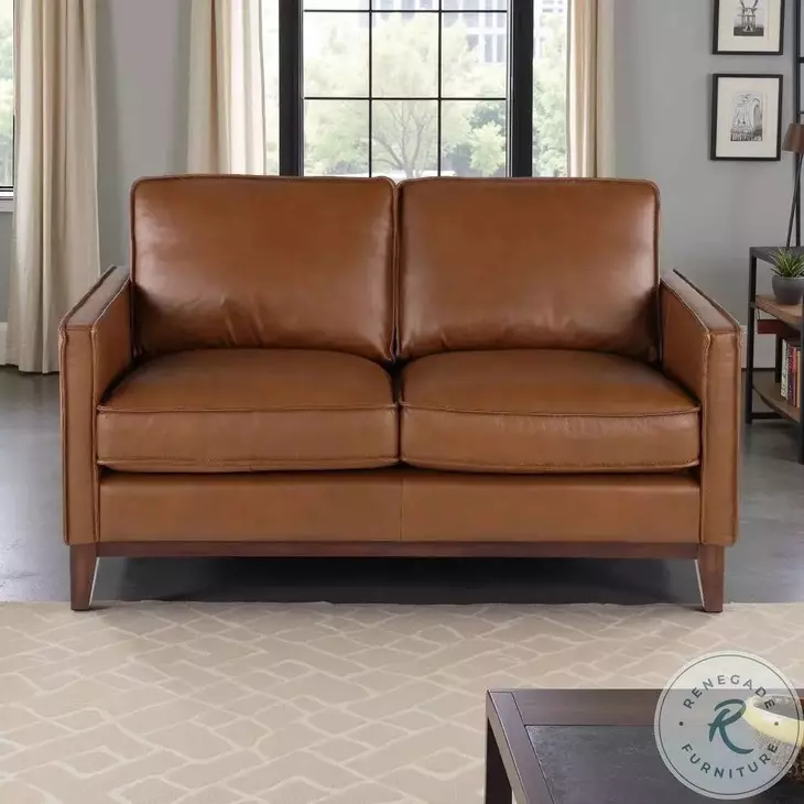 Weston Highland Saddle Leather 59" Loveseat