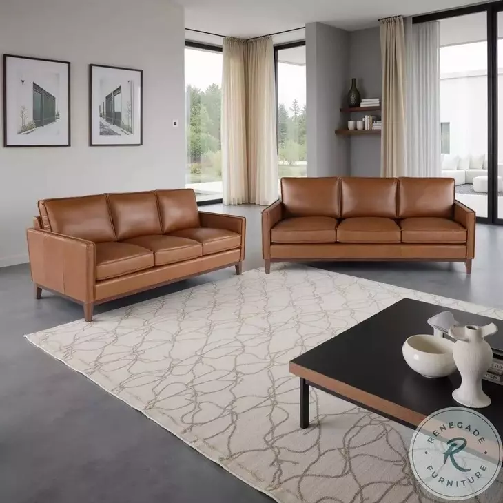 Weston Highland Saddle Leather 85" Sofa