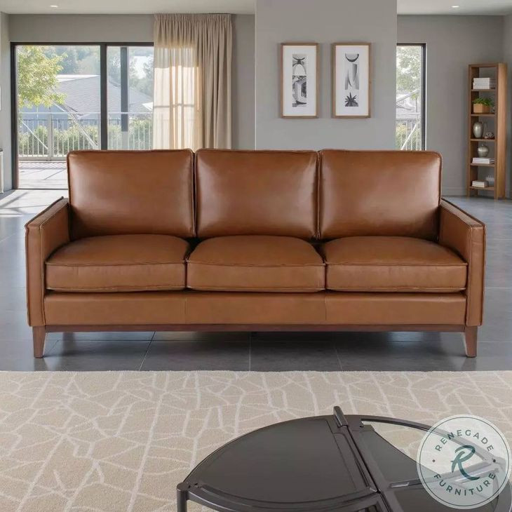 Weston Highland Saddle Leather Living Room Set