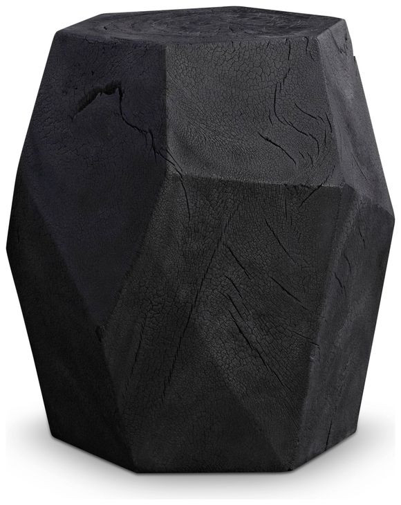Dee Black Burn Hexagonal Accent Table