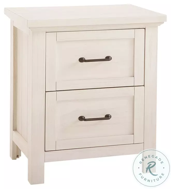 Westfield Brushed White 2 Drawer Nightstand