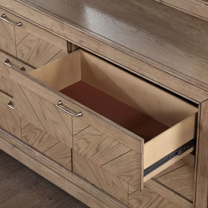 Montana Sand 6 Drawer Dresser and Mirror