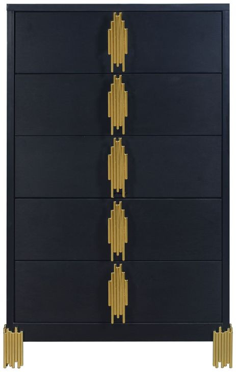 Empire Black 5 Drawer Chest