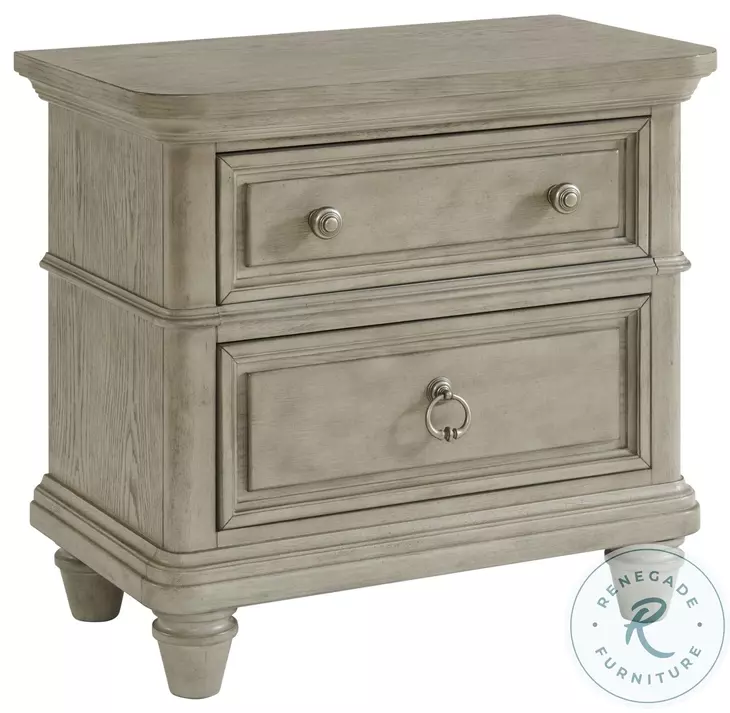 Emiko Light Grey 2 Drawer Nightstand