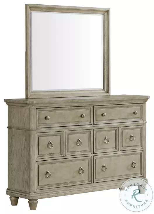 Emiko Light Grey 6 Drawer Dresser And Mirror