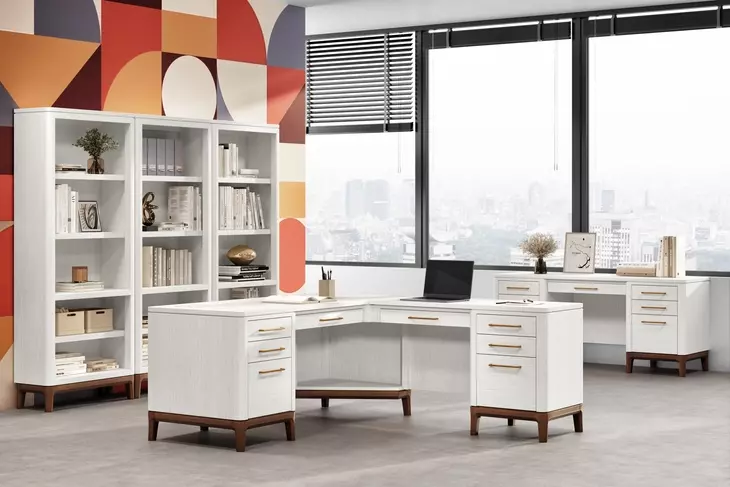 Pomona Soft White Executive Home Office Set